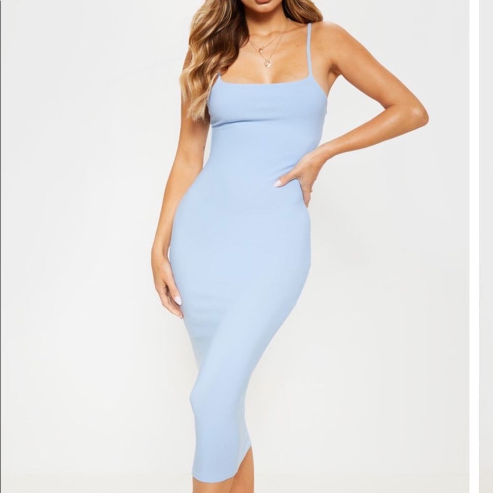 BLUE MIDI DRESS